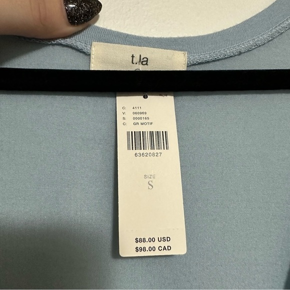 Anthropologie V Neck Raglan Layered Long Sleeve Top - Picture 5 of 6